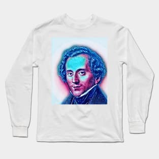 Felix Mendelssohn Snowy Portrait | Felix Mendelssohn Artwork 13 Long Sleeve T-Shirt